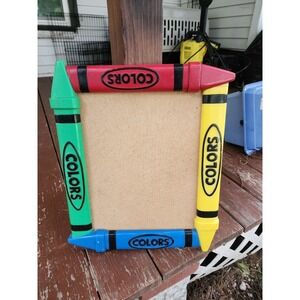 Vintage Crayola Crayon Primary Color Art Wall Frame Rare 17"×14" Kids Room Decor